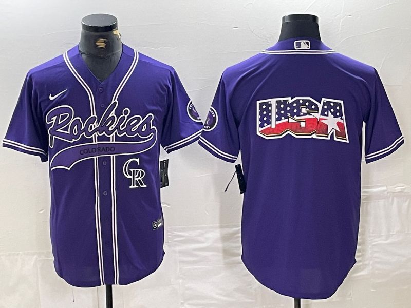 Men Colorado Rockies Blank Purple Joint name Nike 2024 MLB Jersey style 6->->MLB Jersey